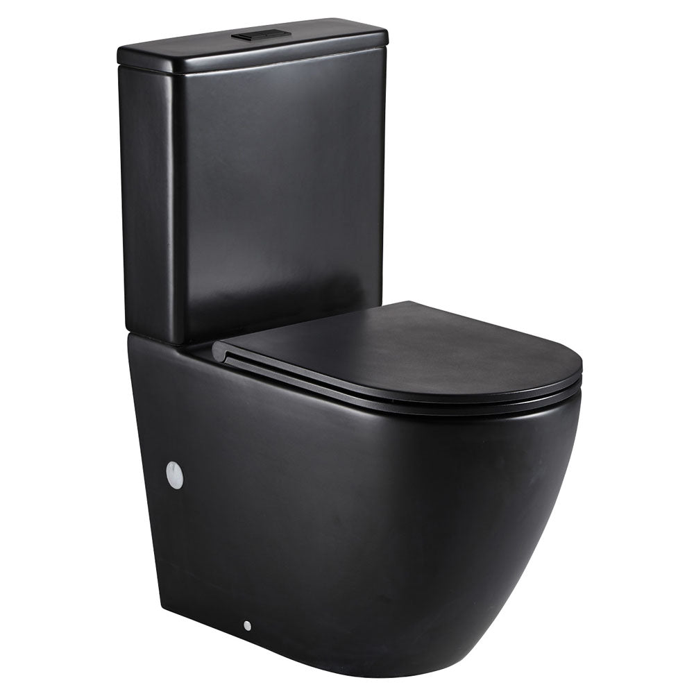 Fienza Koko Tornado Back-to-Wall Toilet Suite, Matte Black