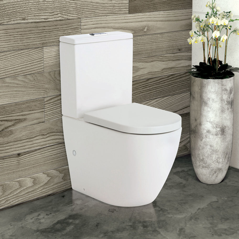 Fienza Koko Tornado Back-to-Wall S-Trap 160-230 Toilet Suite Matte, Gloss White