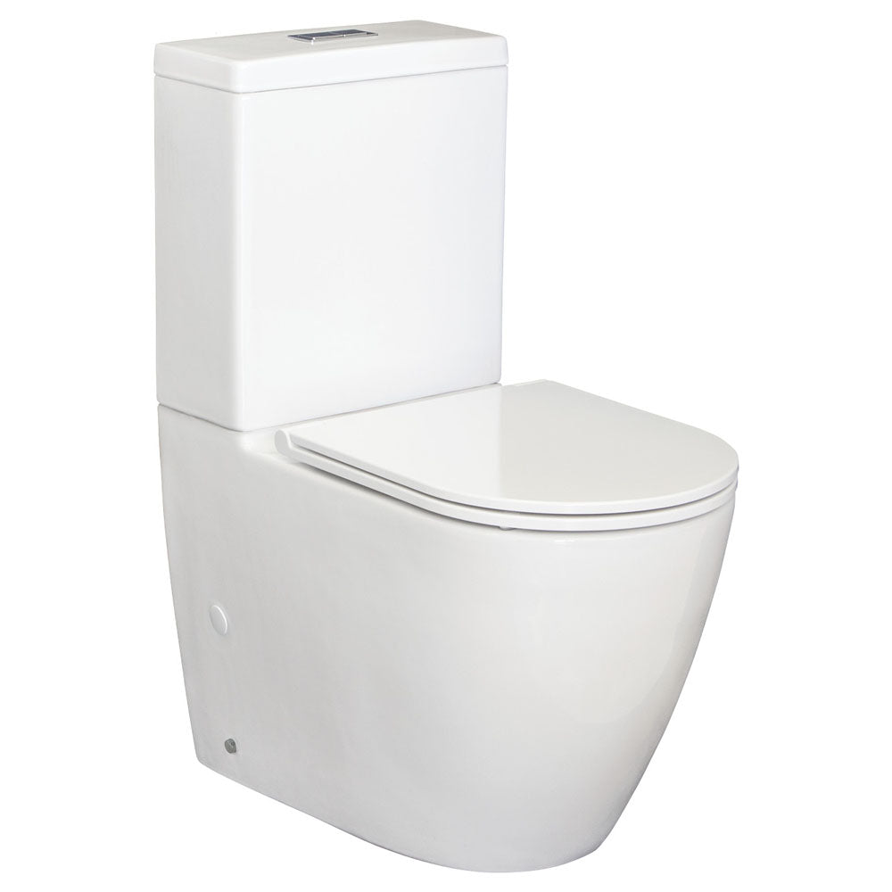 Fienza Empire Back-to-Wall Toilet Suite, Gloss White with Slim Seat