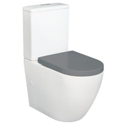 Fienza Alix Back-to-Wall Toilet Suite, Gloss White with Grey Seat