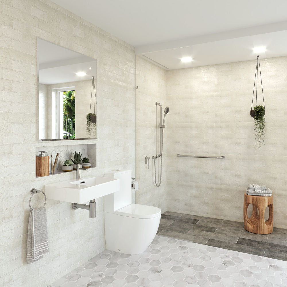 Fienza Alix Back-to-Wall Toilet Suite, Gloss White