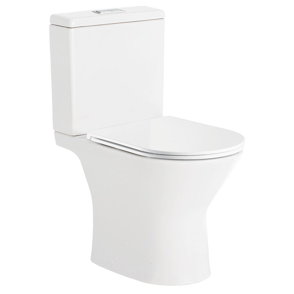 Fienza Chica Close-Coupled Toilet Suite, Gloss White with Slim Seat