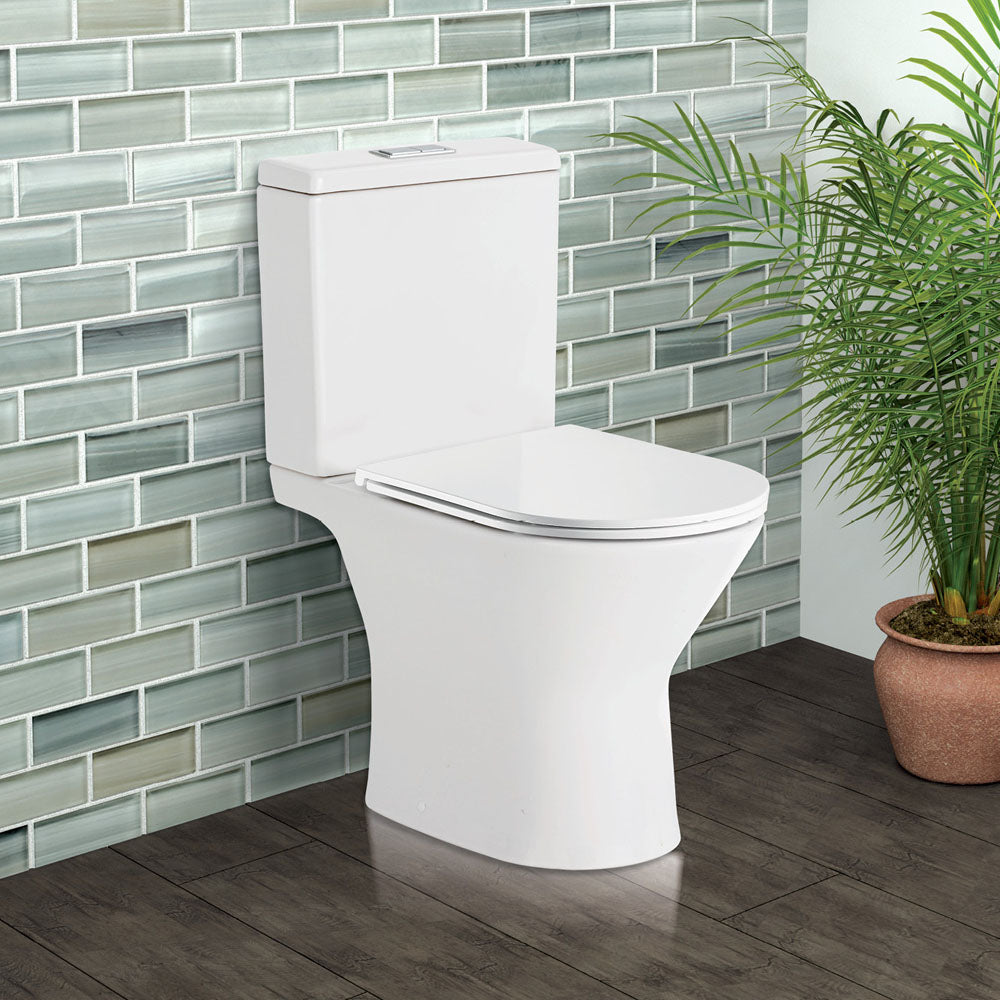 Fienza Chica Close-Coupled Toilet Suite, Gloss White with Slim Seat