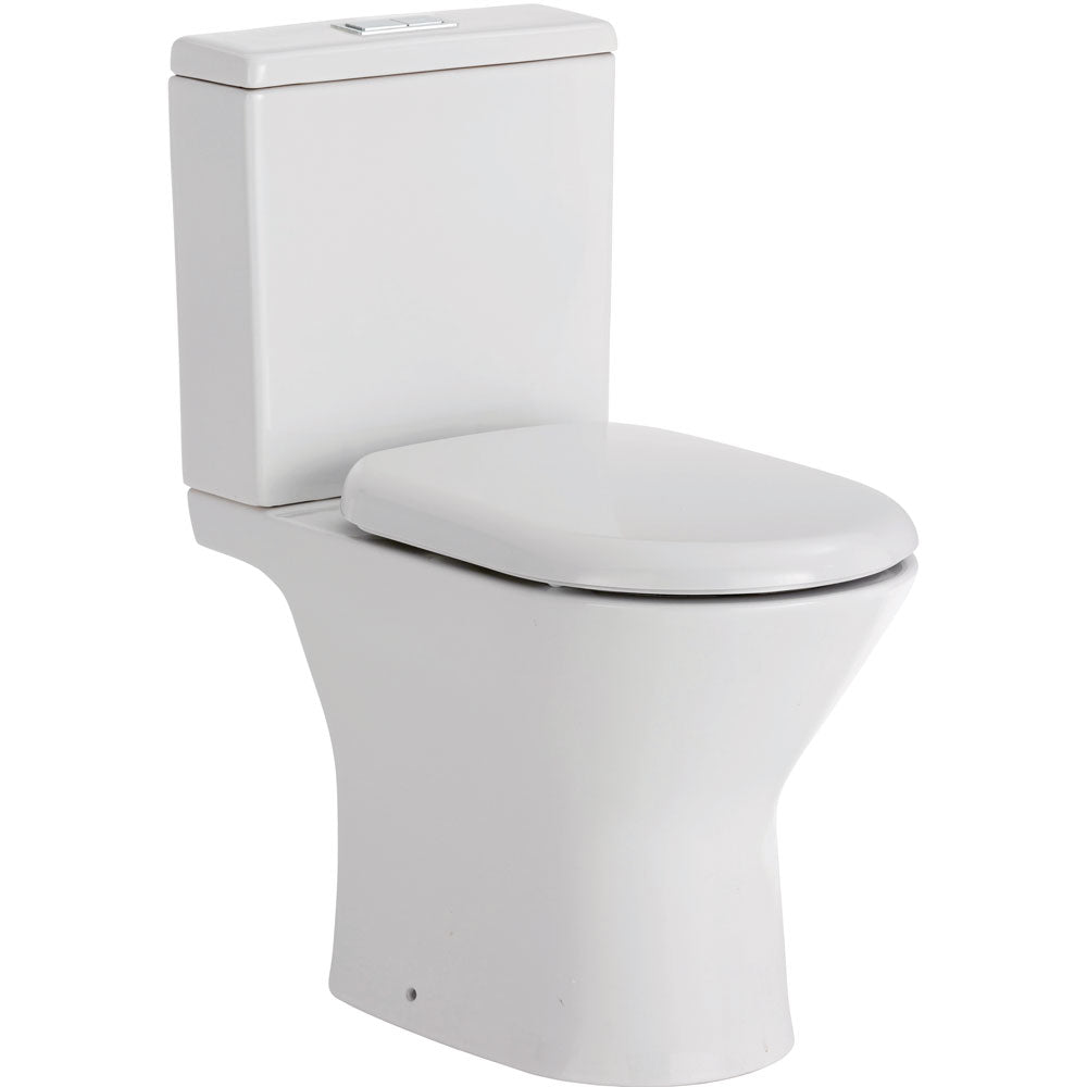 Fienza Chica Close-Coupled Toilet Suite Skew Trap, Chrome