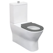 Fienza Delta Care Back-to-Wall Toilet Suite, Gloss White with Grey Seat