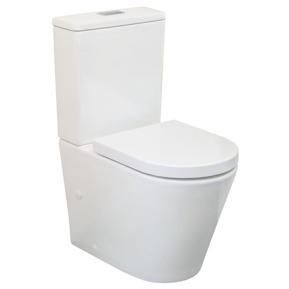 Fienza GEBERIT Isabella Back-to-Wall P-Trap Toilet Suite Slim Seat and Lid, Gloss White