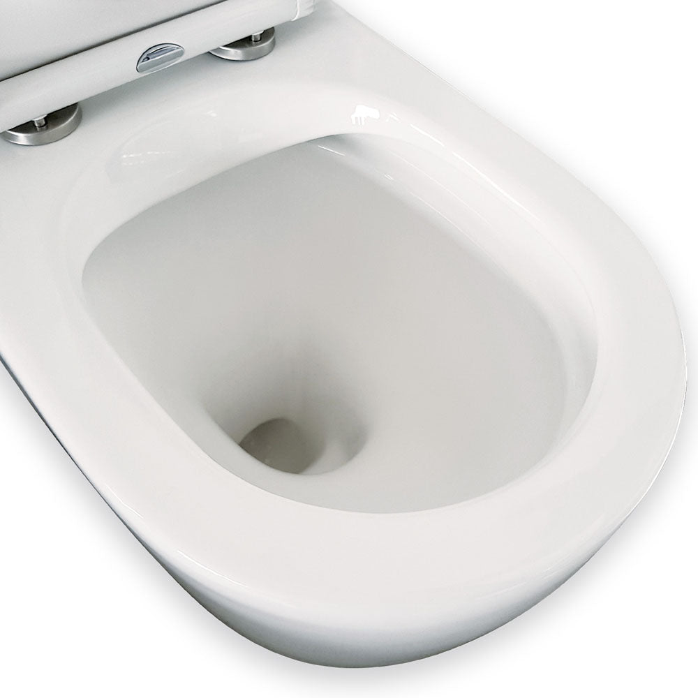 Fienza Isabella Rimless P-Trap Toilet Suite Slim Seat and Lid, Gloss White