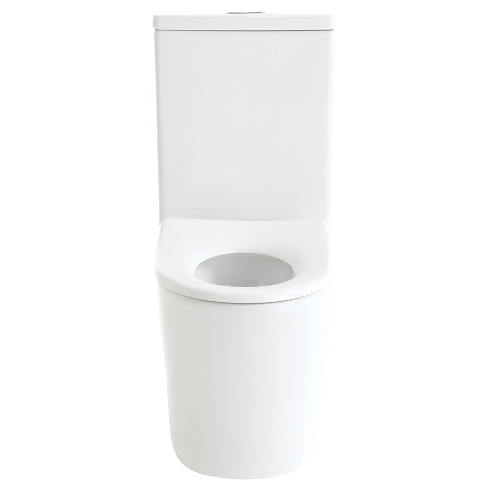 Fienza Isabella Junior Tornado Back-to-Wall Rimless Toilet Pan and Seat, Gloss White