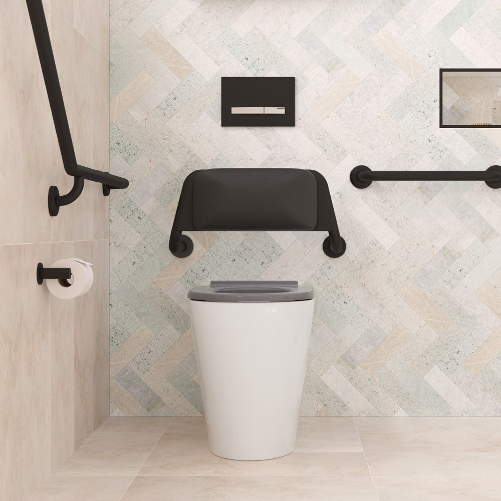 Fienza Isabella Care Wall-Faced Toilet Suite, Gloss White with Grey Seat