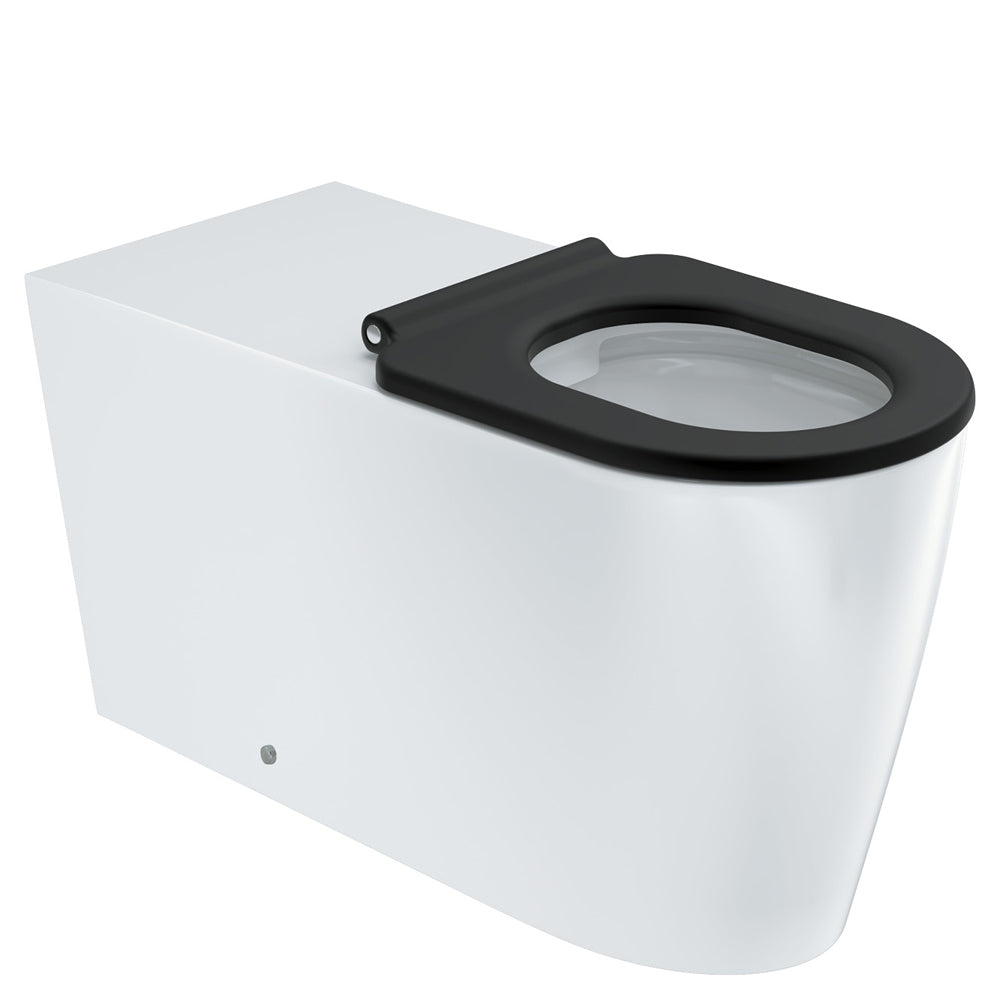 Fienza Isabella Care Wall-Faced Pan with Seat S-Trap, Matte Black