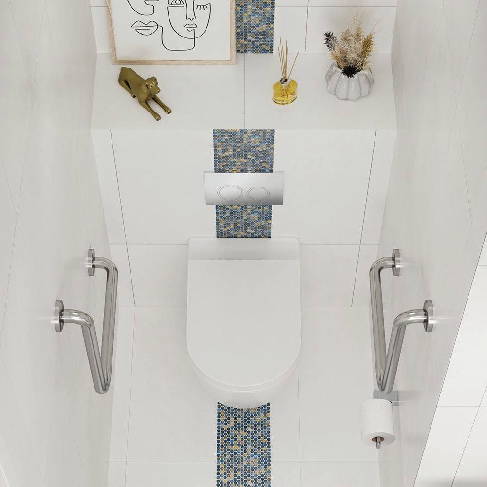 Fienza Alix Ambulant Wall-Faced Toilet Suite, Gloss White with Slim Seat