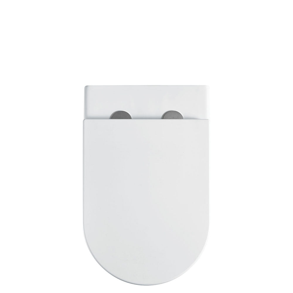 Fienza Alix Wall-Faced P-Trap VIEGA V-03 Under Counter Cistern Slim Seat No Button (ambulant), Gloss White