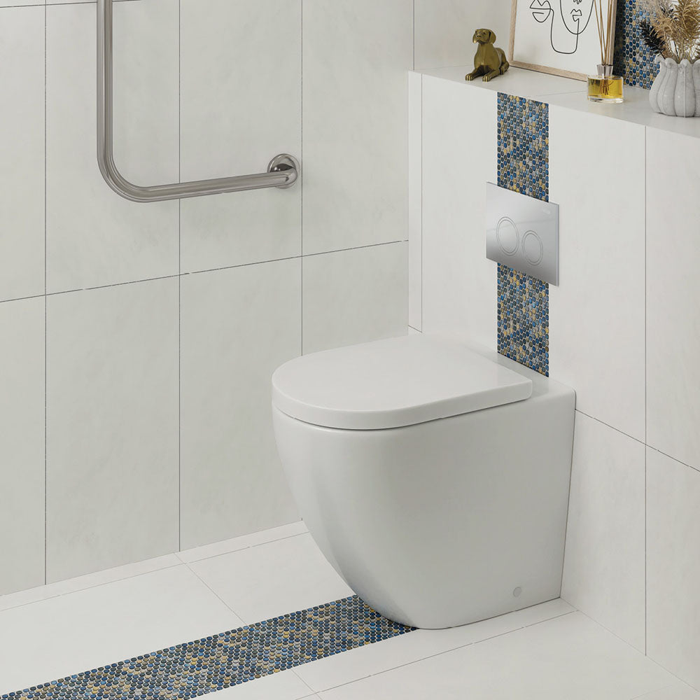 Fienza Alix Wall-Faced S-Trap Pan and Seat (ambulant), Gloss White