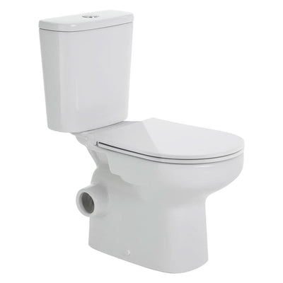 Fienza Petra Left Skew Toilet Suite Close-Coupled Slim Seat, Gloss White