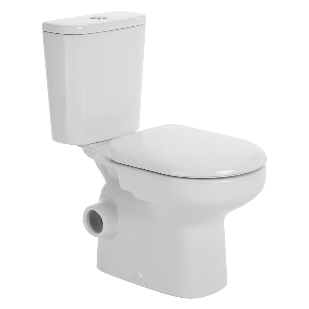 Fienza Petra Close-Coupled Toilet Suite, Skew Trap, Gloss White