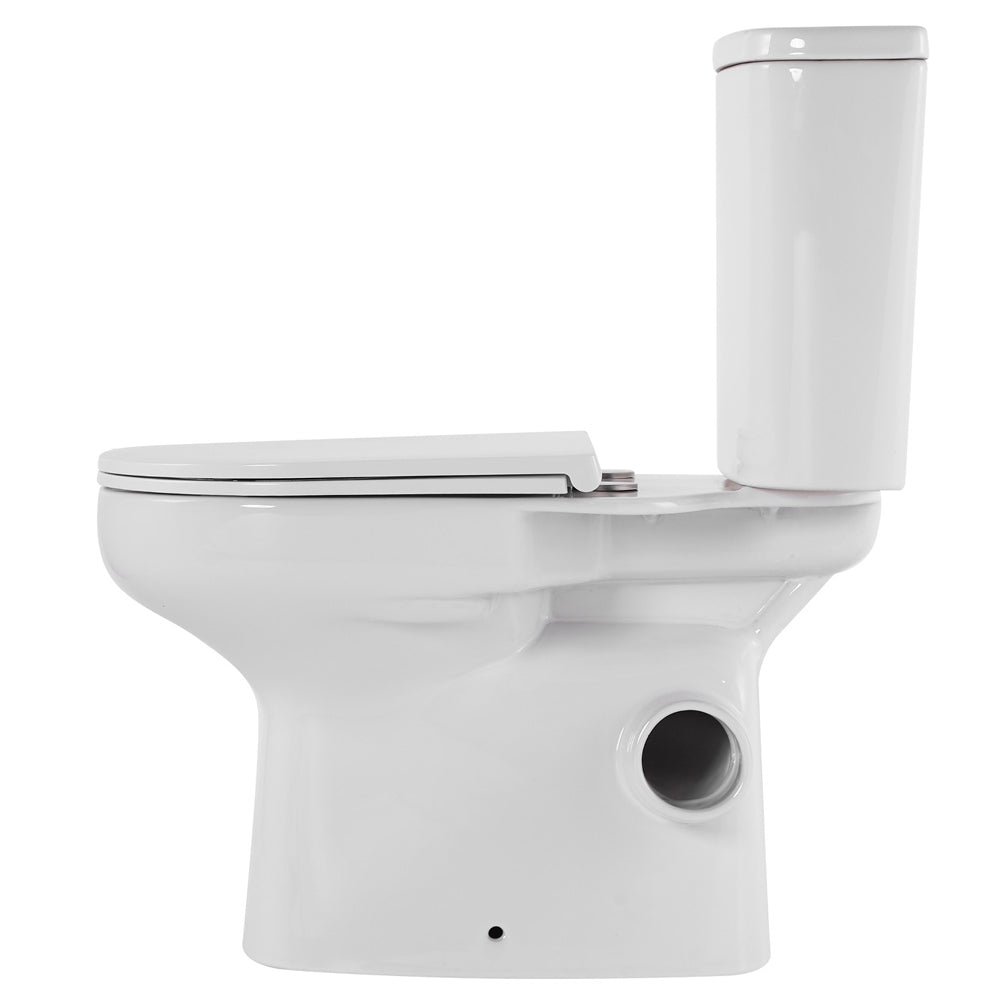 Fienza Petra Close-Coupled Toilet Suite, Skew Trap, Gloss White with Slim Seat