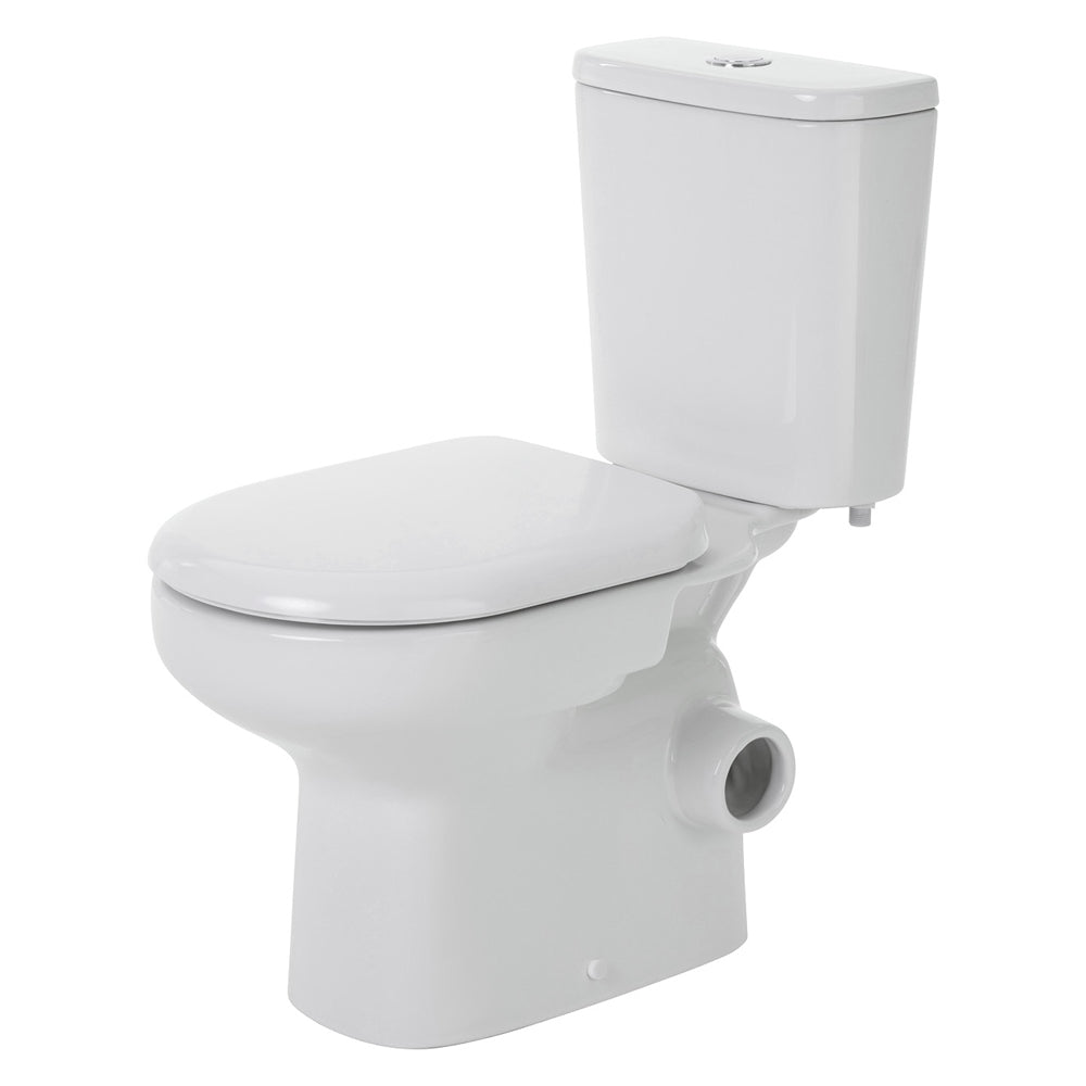 Fienza Petra Close-Coupled Toilet Suite, Skew Trap, Gloss White