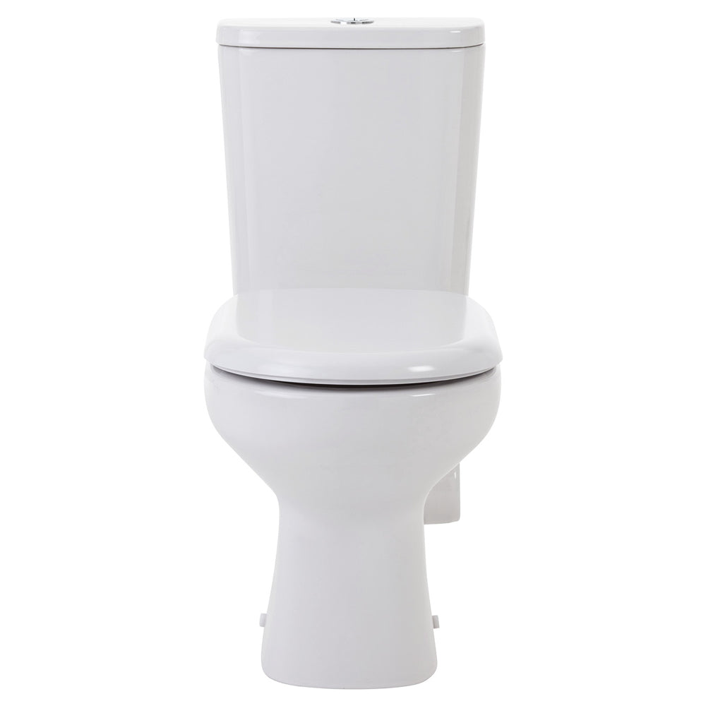 Fienza Petra Close-Coupled Toilet Suite, Skew Trap, Gloss White
