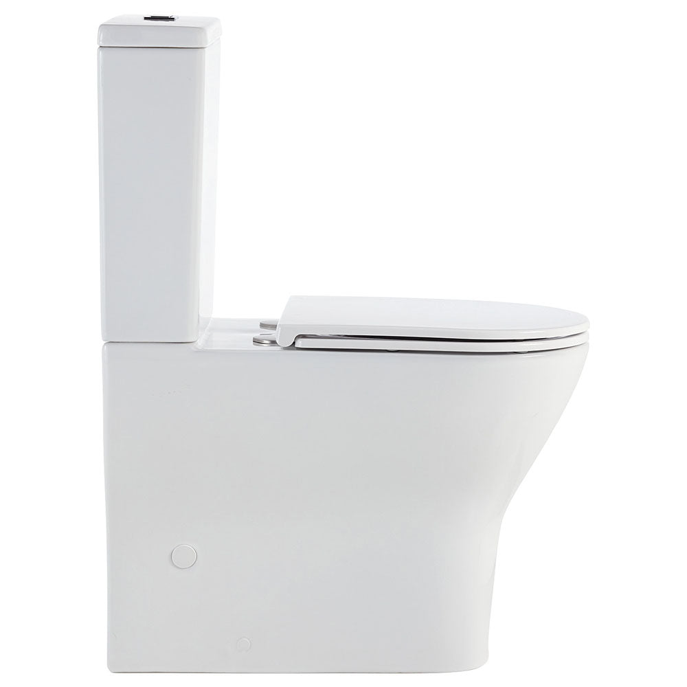 Fienza Tono Tornado Flush Back-to-Wall Toilet Suite, Gloss White with Slim Seat