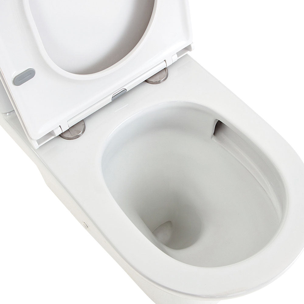 Fienza Tono Tornado Flush Back-to-Wall Toilet Suite, Gloss White with Slim Seat
