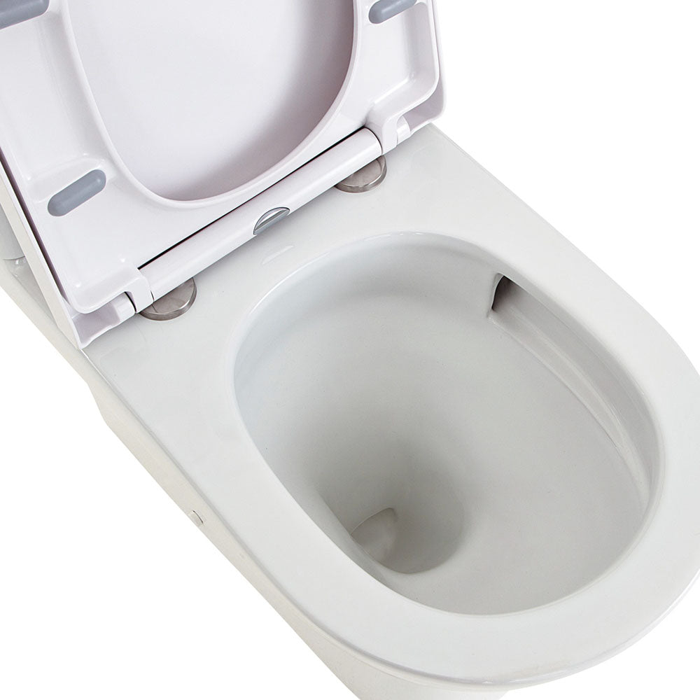 Fienza GEBERIT Tono Tornado S-Trap 90-160 Back-to-Wall Toilet Suite 4 Star 4.5/3L Slim Seat and Lid, Gloss White