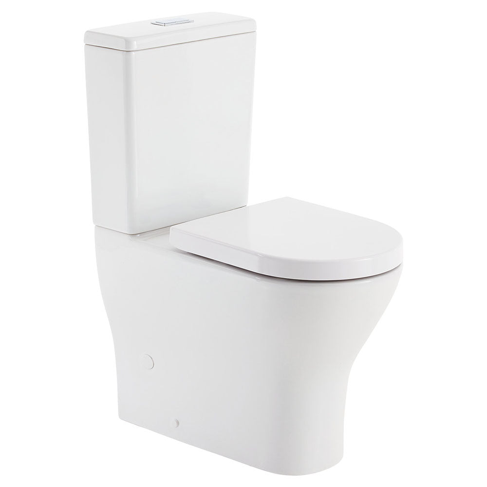 Fienza Tono Tornado S-Trap 90-160 Back-to-Wall Toilet Suite 4 Star 4.5/3L Slim Seat, Gloss White