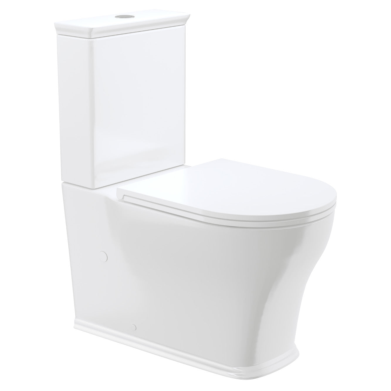 Fienza Lillian Tornado Flush Back-to-Wall Toilet Suite, Gloss White with Slim Seat