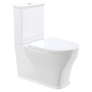 Fienza Lillian Tornado Flush Back-to-Wall Toilet Suite, Gloss White with Slim Seat