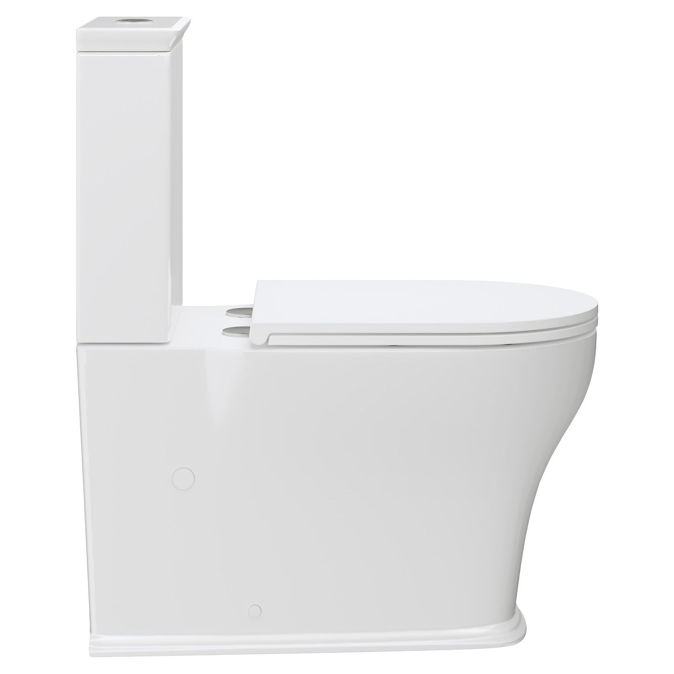 Fienza Lillian Tornado Flush Back-to-Wall Toilet Suite, Gloss White with Slim Seat
