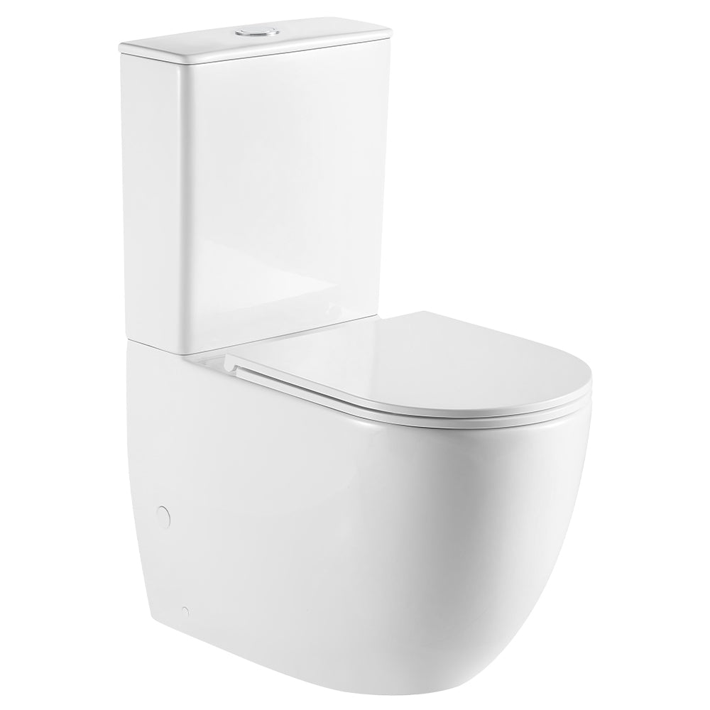 Fienza GEBERIT Joli Tornado Back-to-Wall P-Trap Toilet Suite 4 Star 4.5L/ 3L Slim Seat and Lid, Gloss White