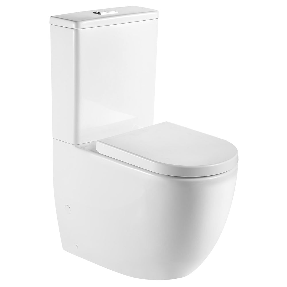 Fienza Joli Tornado Flush Back-to-Wall Toilet Suite, Gloss White