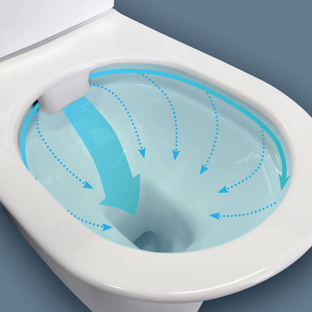 Fienza Escola Back-to-Wall Toilet Suite with Slim Seat P-Trap, Gloss White