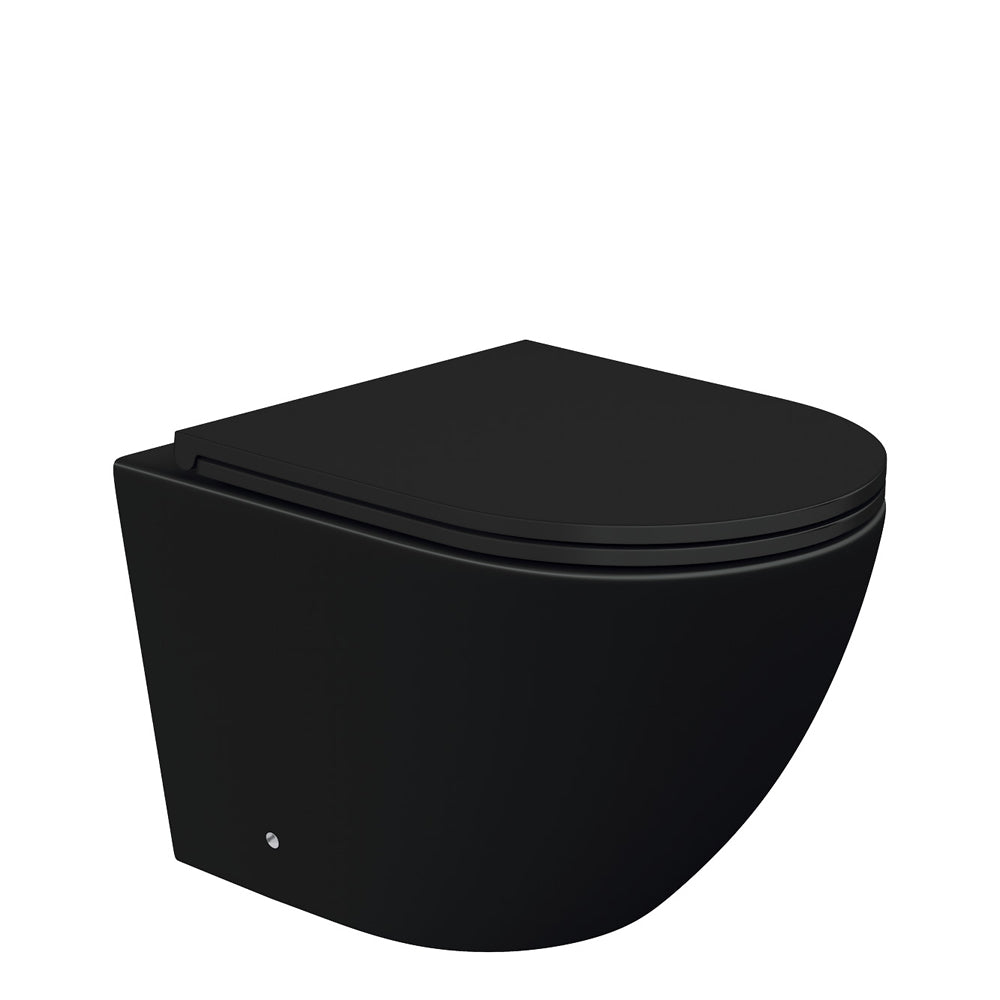 Fienza Koko Tornado Flush Wall Hung Toilet Suite, Matte Black