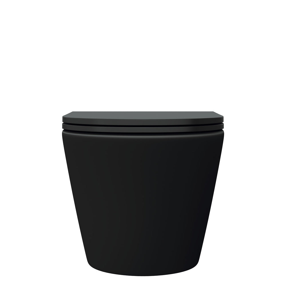 Fienza Koko Wall-Hung with VIEGA V-02 Cistern No Button, Matte Black