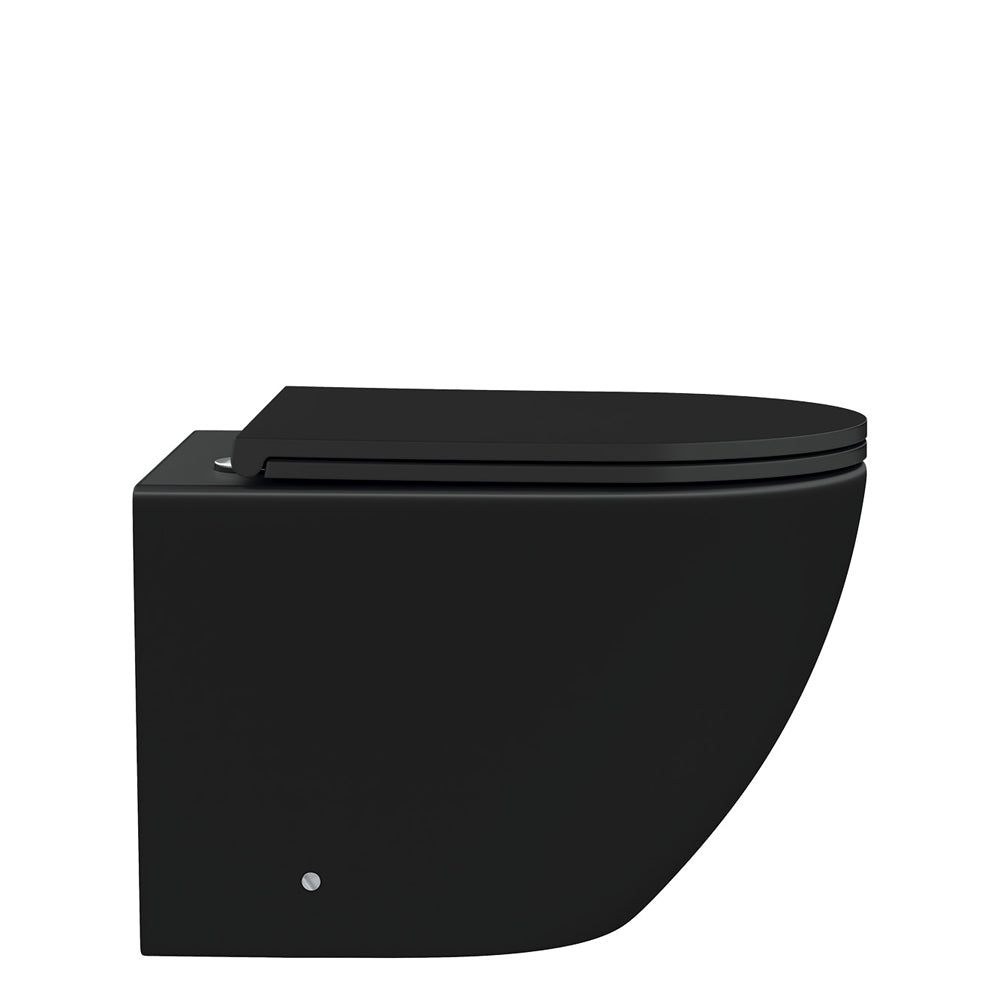 Fienza Koko Wall-Hung with VIEGA V-02 Cistern No Button, Matte Black