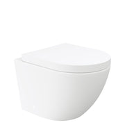 Fienza Koko Tornado Wall-Hung VIEGA V-04 Under Counterounter Cistern Matte Uni Seat No Button, Gloss White