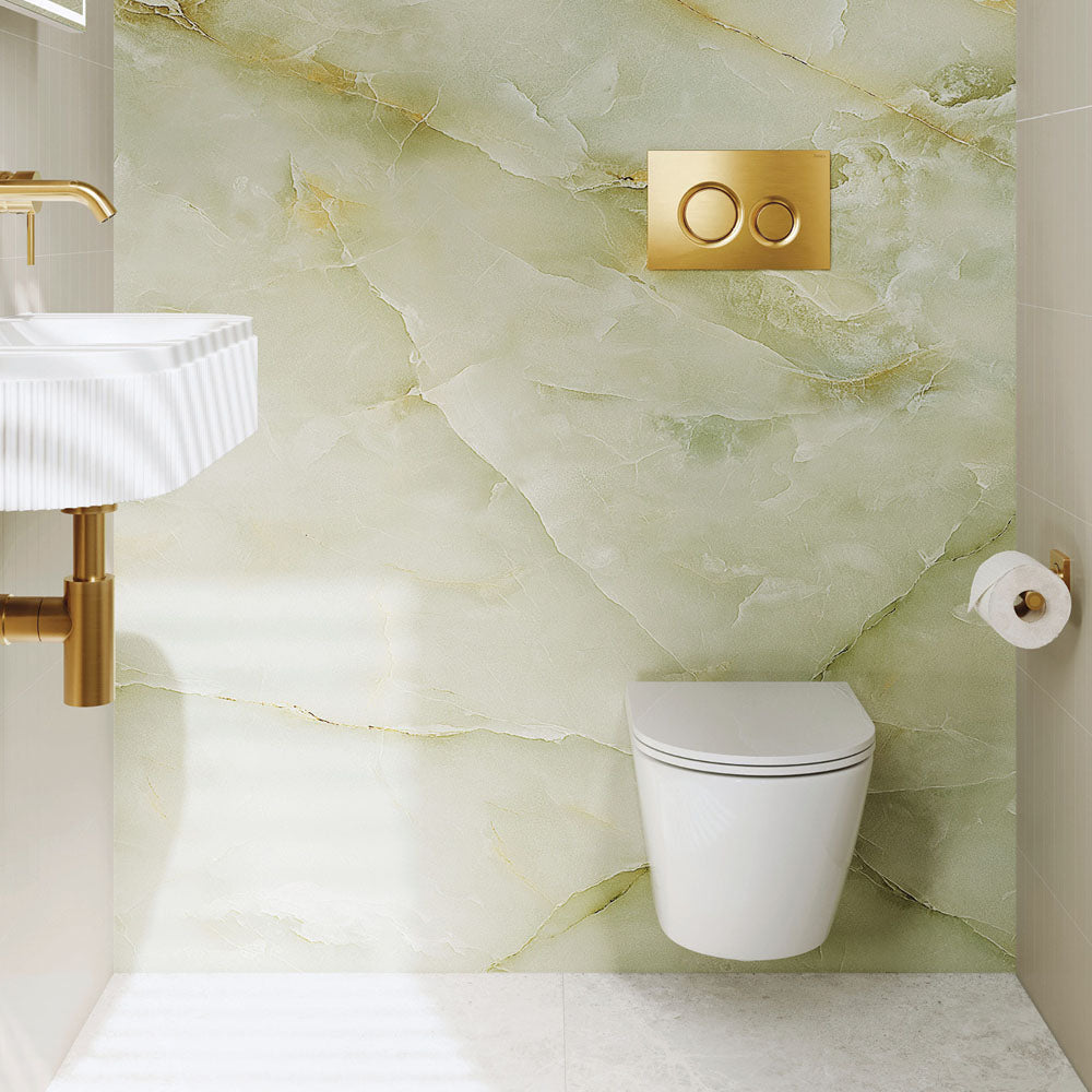 Fienza Koko Tornado Flush Wall Hung Toilet Suite, Matte White with Slim Seat