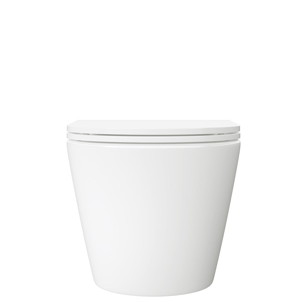 Fienza Koko Tornado Flush Wall Hung Toilet Suite, Gloss White with Slim Seat