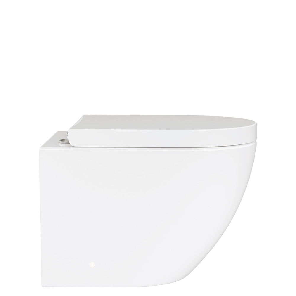 Fienza Koko Tornado Flush Wall Hung Toilet Suite, Gloss White