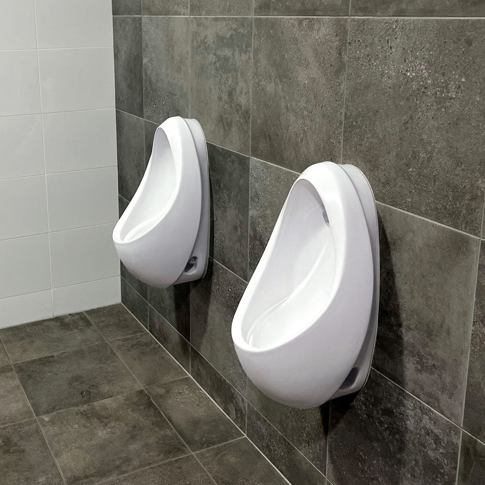 Fienza Isabella Wall-Hung Urinal Twin Stall Kit with Zip Dual Ws003 Ceiling Sensor