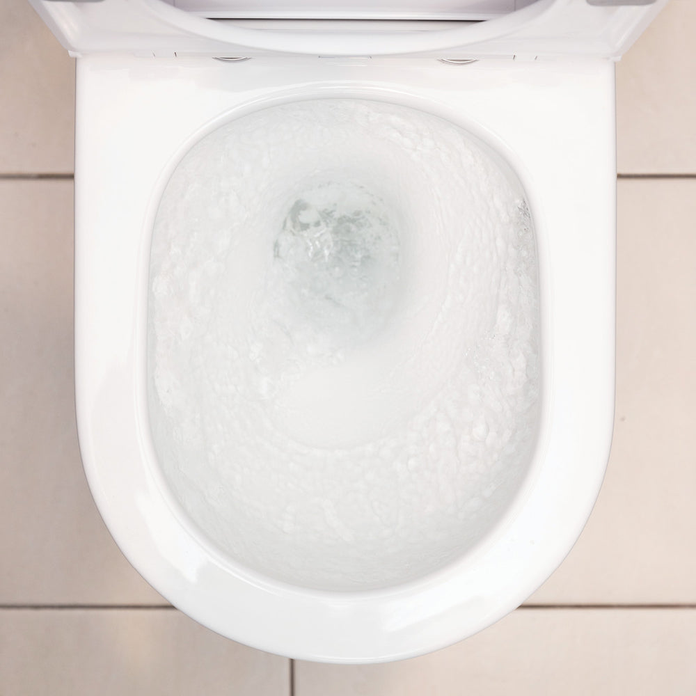 Fienza Aluca Tornado Flush Back-to-Wall Toilet Suite, Gloss White with Slim Seat