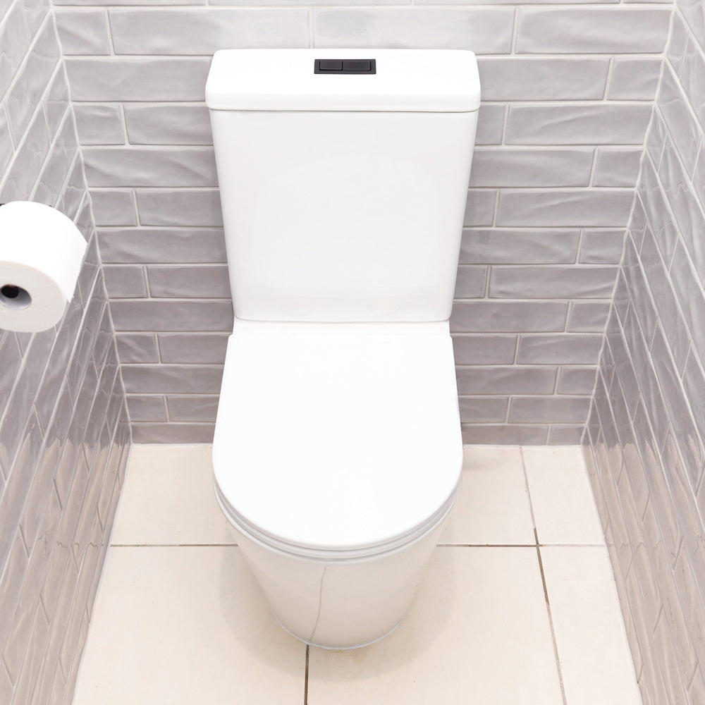 Fienza Aluca Tornado Flush Back-to-Wall Toilet Suite, Gloss White with Slim Seat