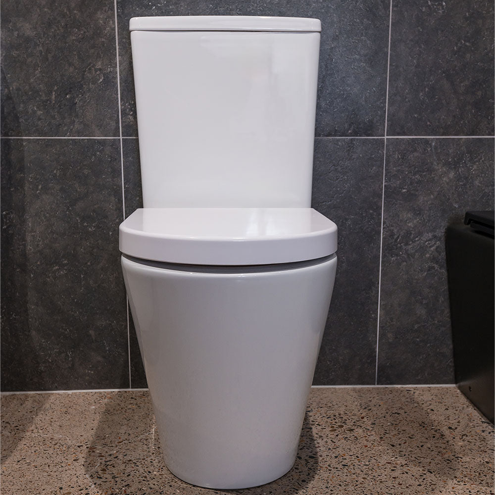 Fienza GEBERIT Aluca Tornado S-Trap 90-160 Back-to-Wall Toilet Suite 4 Star 4.5/3L Slim Seat, Gloss White