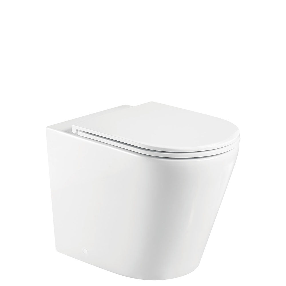 Fienza Aluca Tornado Flush Wall-Faced Toilet Suite, Gloss White with Slim Seat