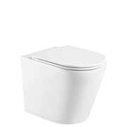 Fienza Aluca Tornado Flush Wall-Faced Toilet Suite, Gloss White with Slim Seat
