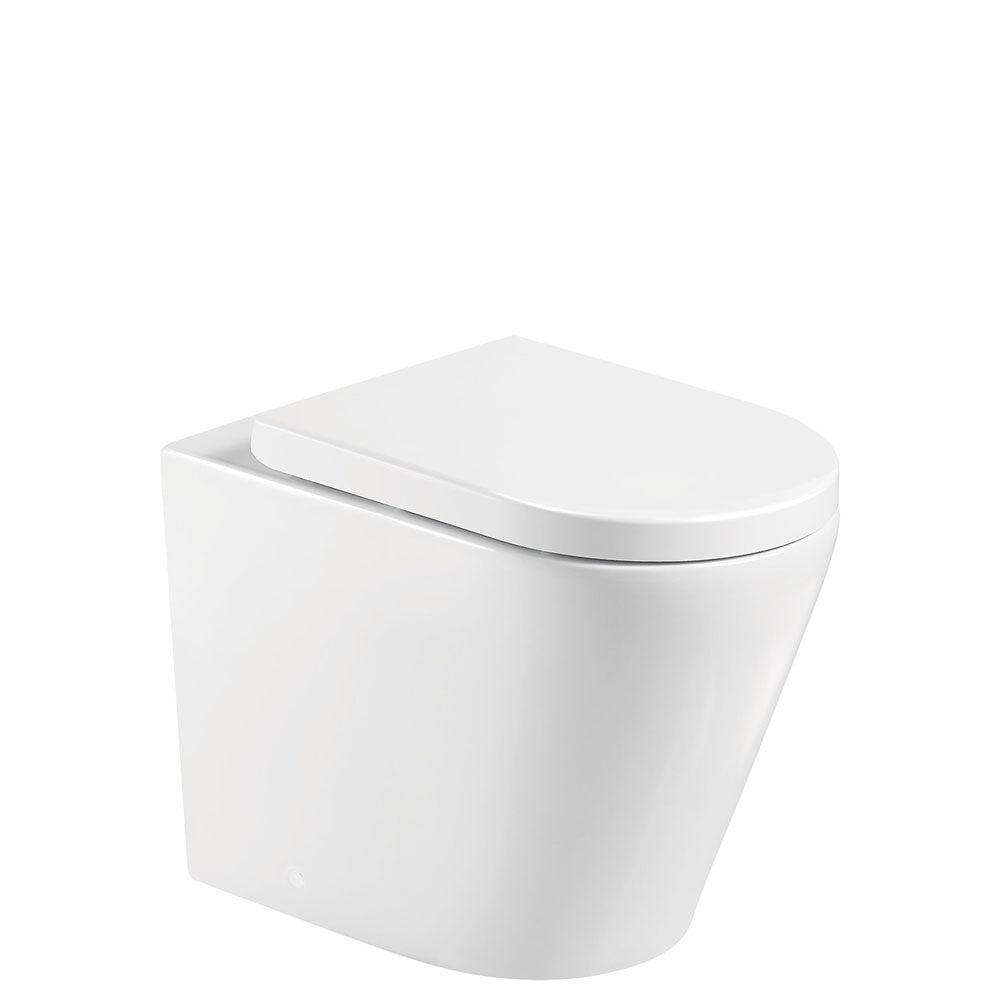 Fienza Aluca Tornado Flush Wall-Faced Toilet Suite, Gloss White