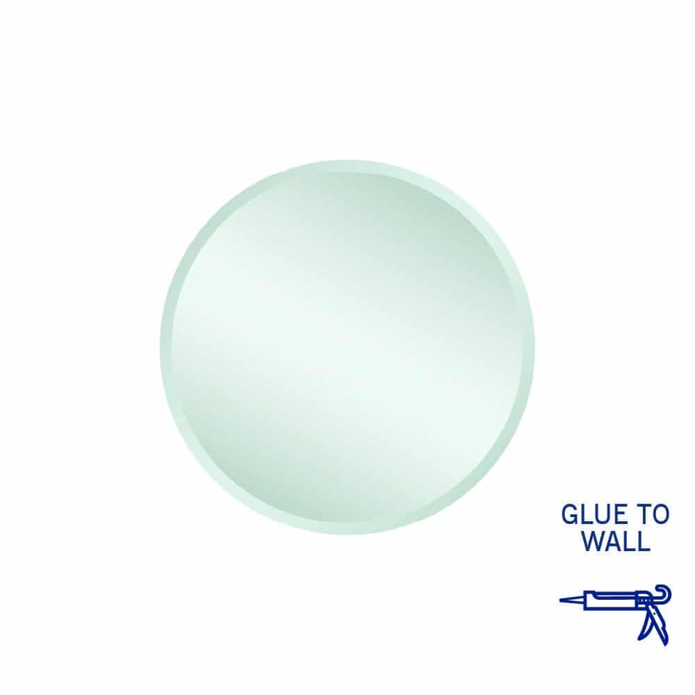 Thermogroup Kent 18mm Bevel Round Mirror - 500mmØ Glue-to-Wall