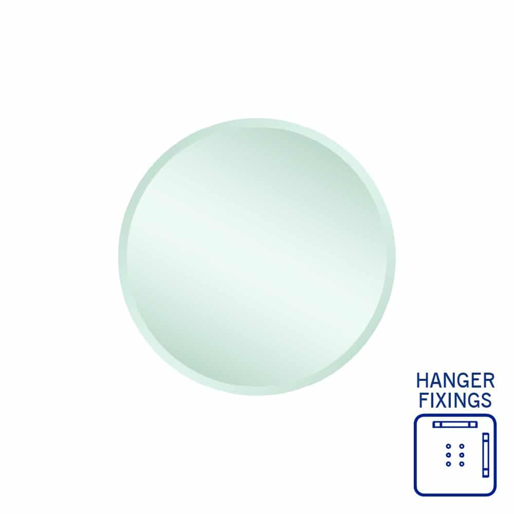 Thermogroup Kent 18mm Bevel Round Mirror - 500mmØ with Hangers