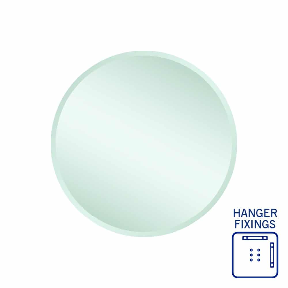 Thermogroup Kent 18mm Bevel Round Mirror - 600mmØ with Hangers