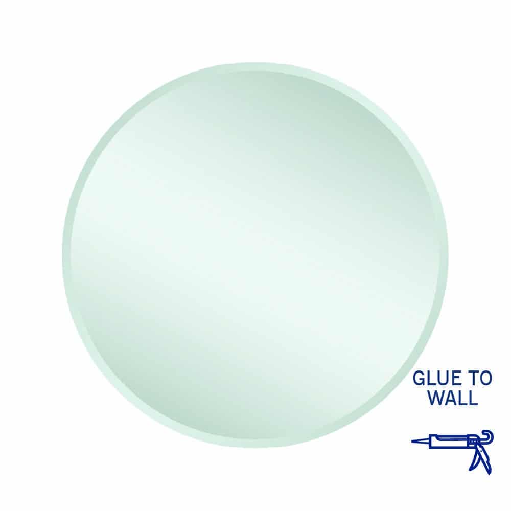 Thermogroup Kent 18mm Bevel Round Mirror - 700mmØ Glue-to-Wall